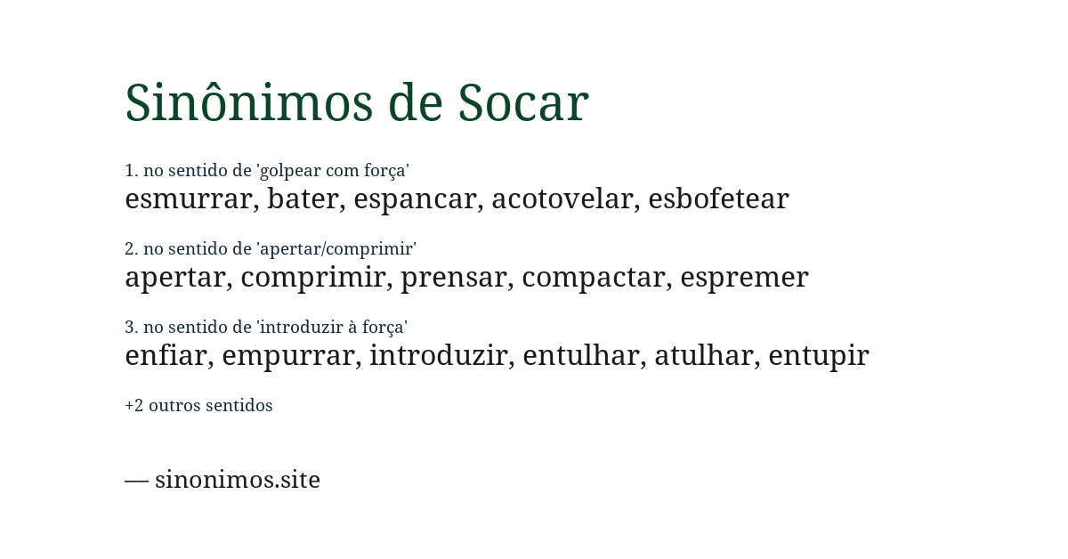 Sinônimo de socar