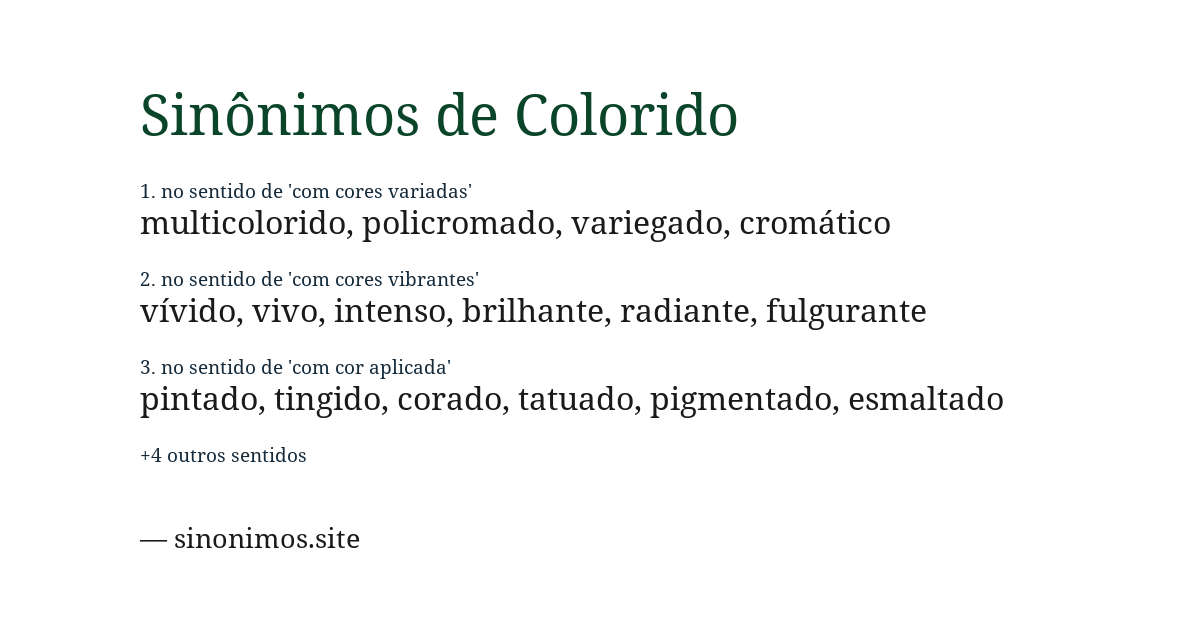 Sinônimo de colorido