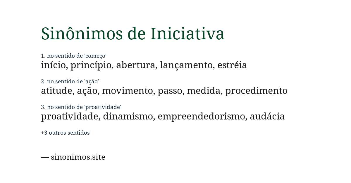 Sinônimo de iniciativa