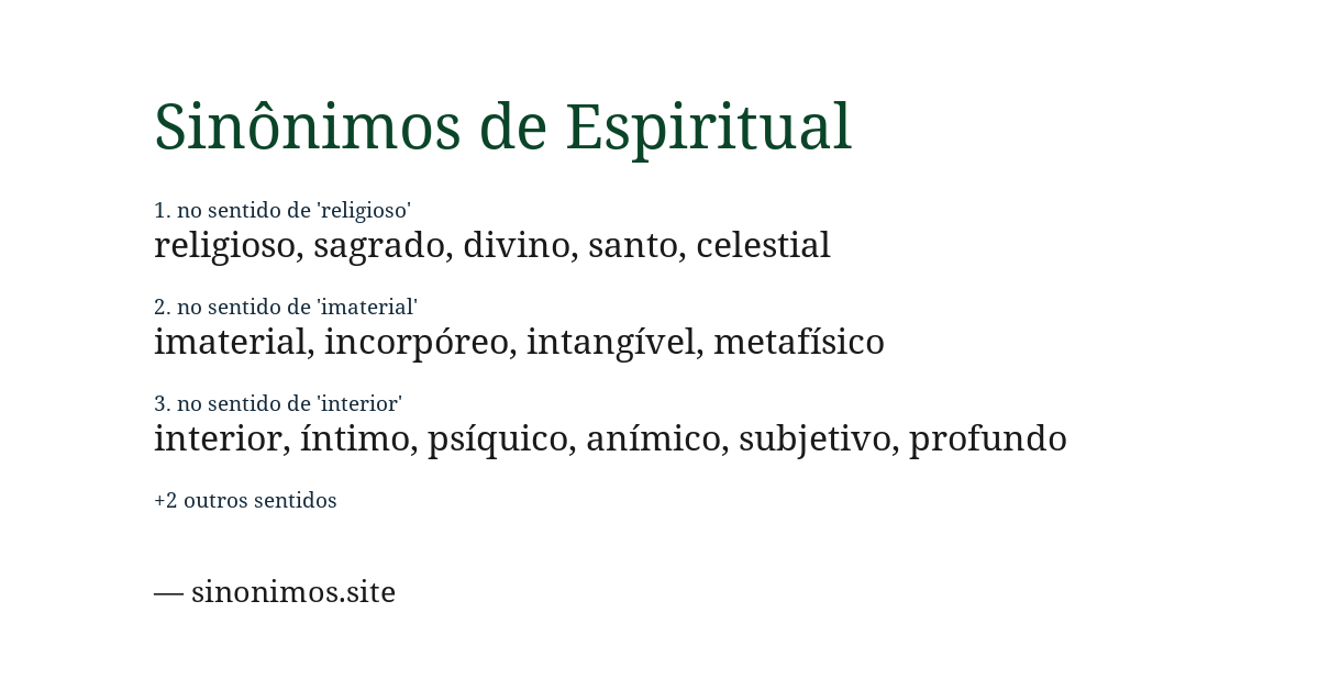 Sinônimo de espiritual