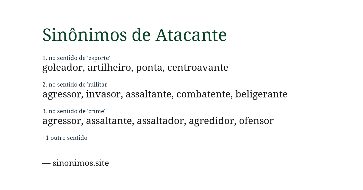 Sinônimo de atacante