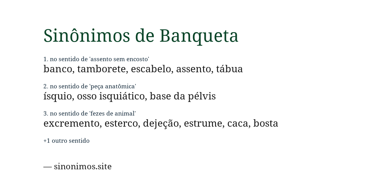Sinônimo de banqueta