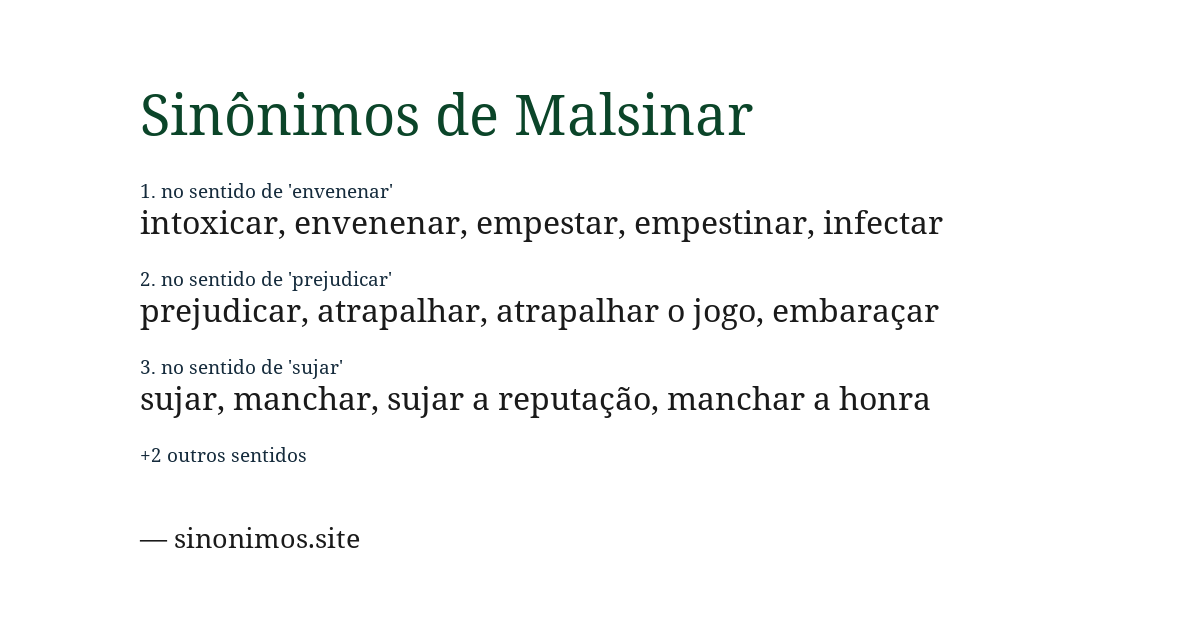 Sinônimo de malsinar