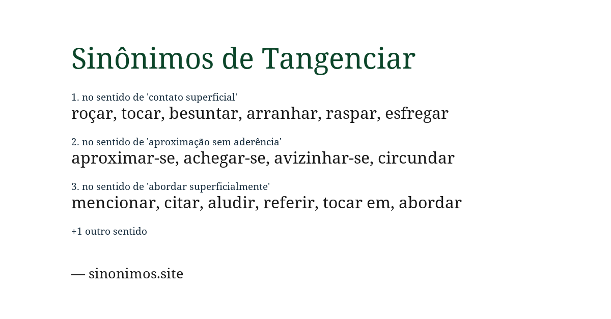 Sinônimo de tangenciar