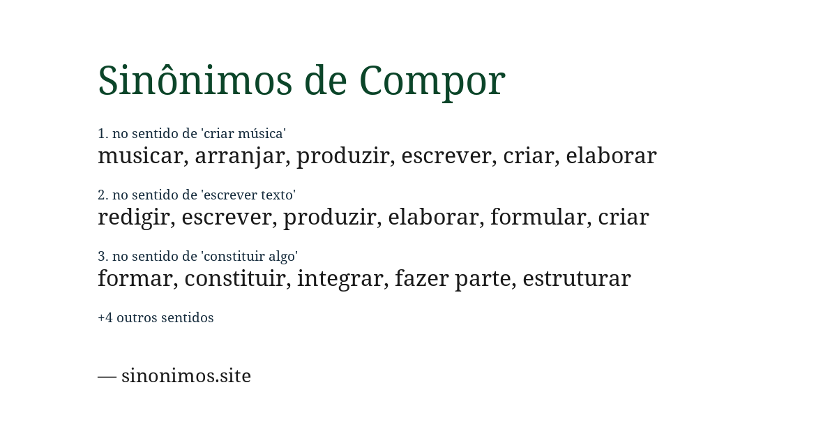 Sinônimo de compor