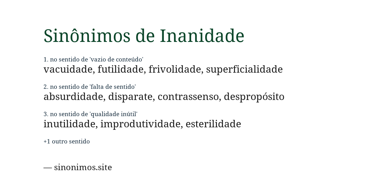 Sinônimo de inanidade