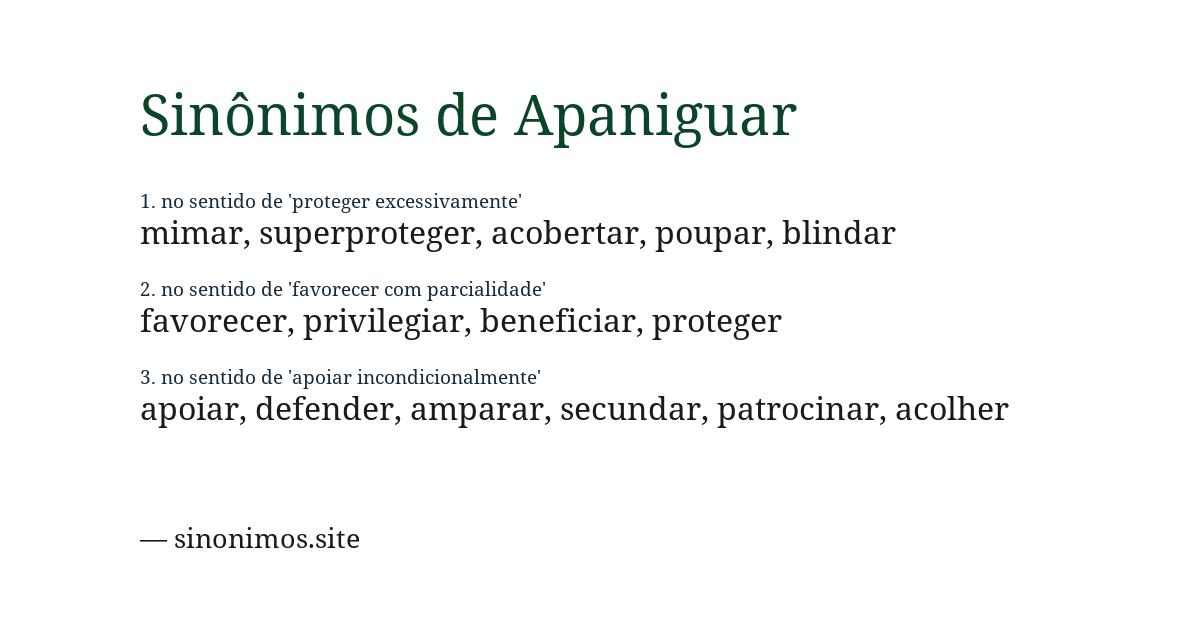 Sinônimo de apaniguar