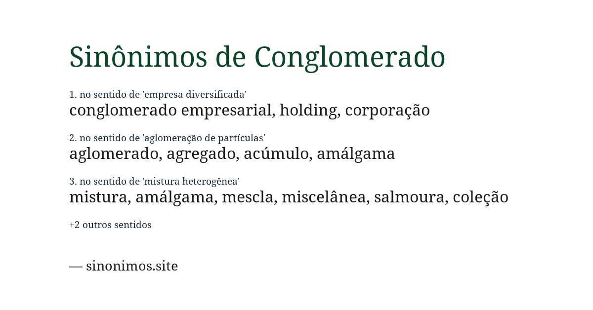 Sinônimo de conglomerado