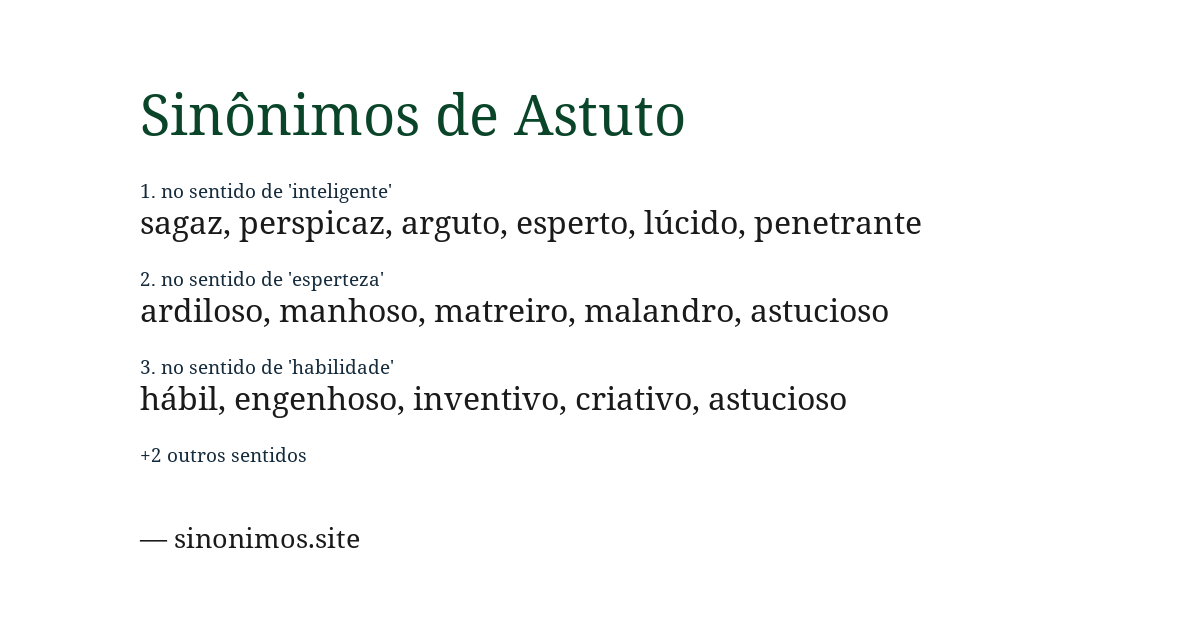 Sinônimo de astuto