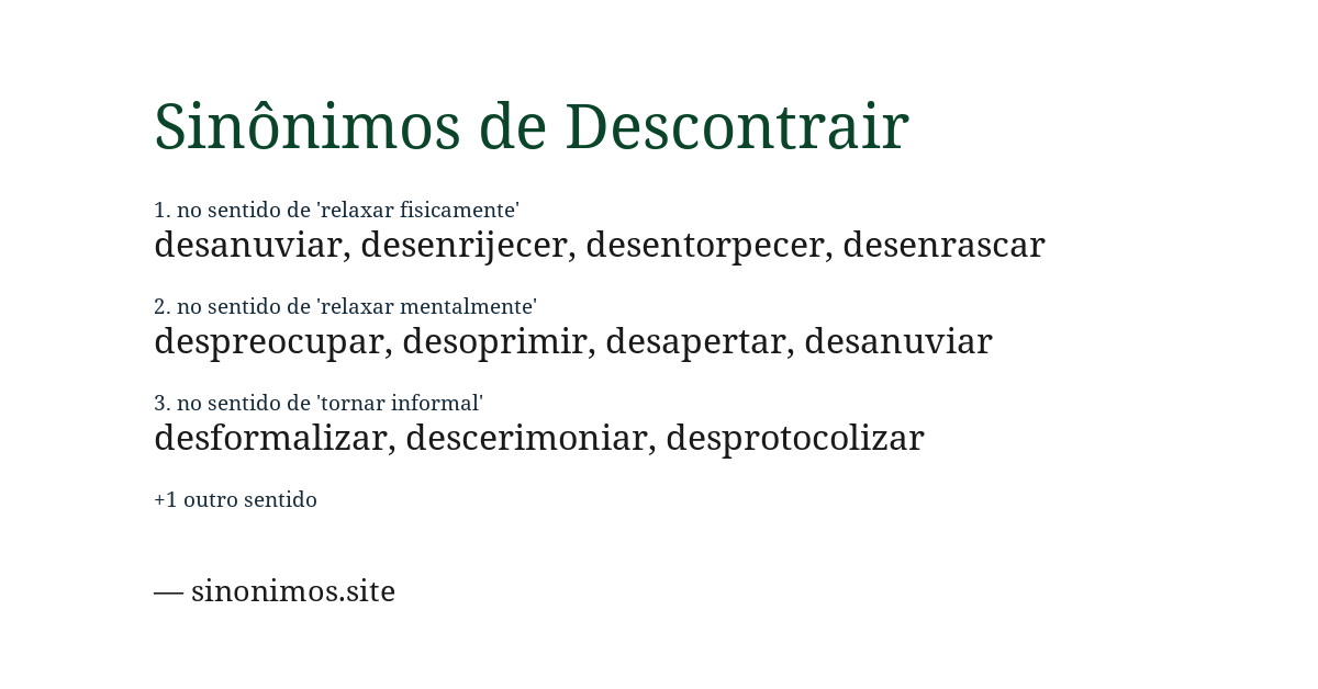 Sinônimo de descontrair