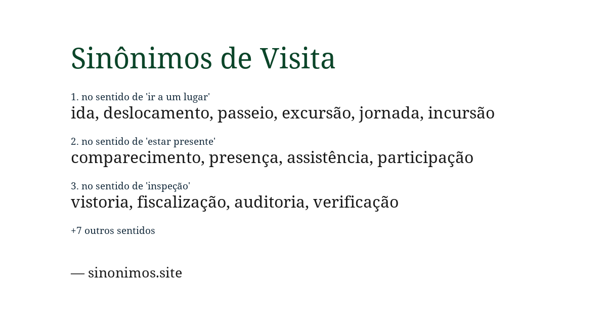 Sinônimo de visita