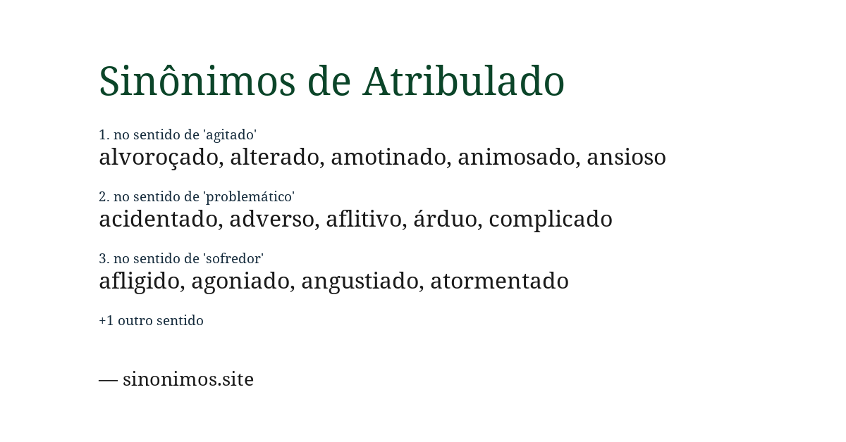 Sinônimo de atribulado