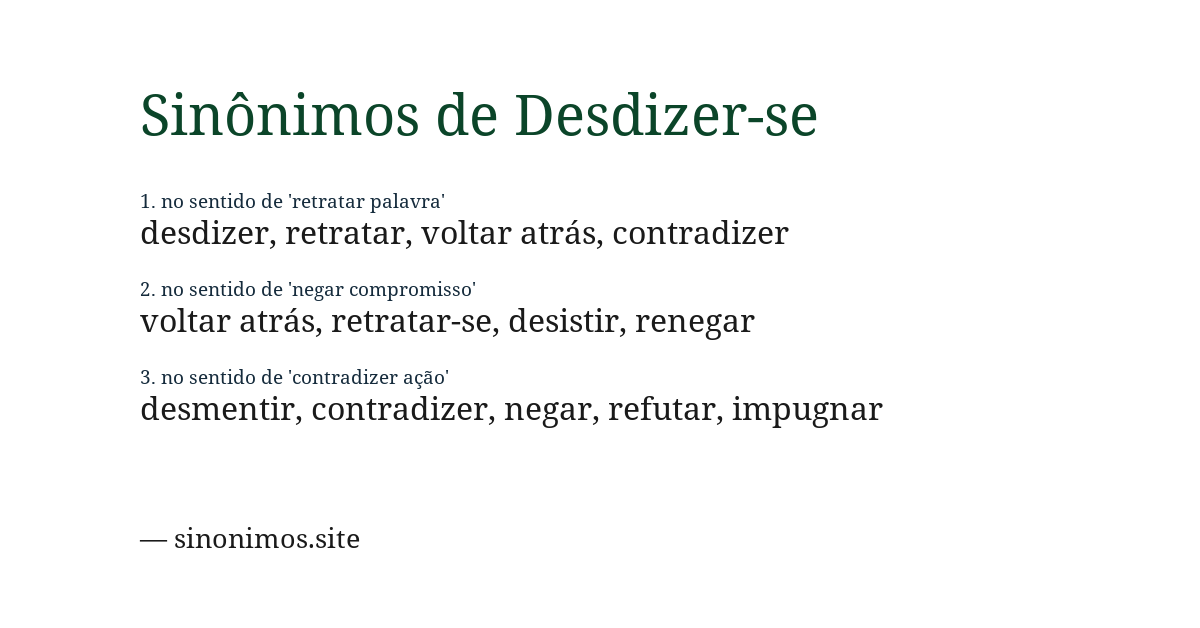 Sinônimo de desdizer-se