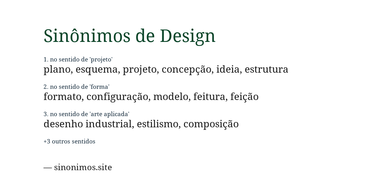 Sinônimo de design