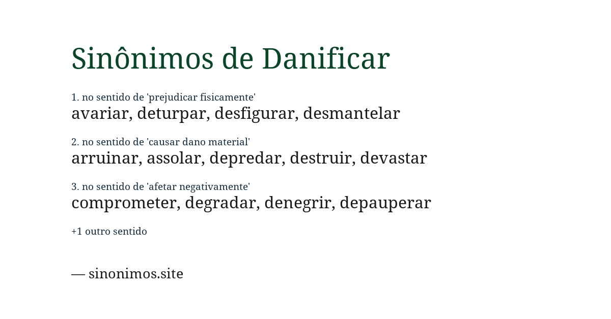 Sinônimo de danificar