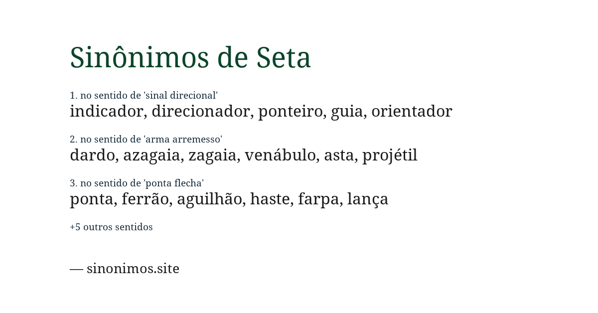 Sinônimo de seta