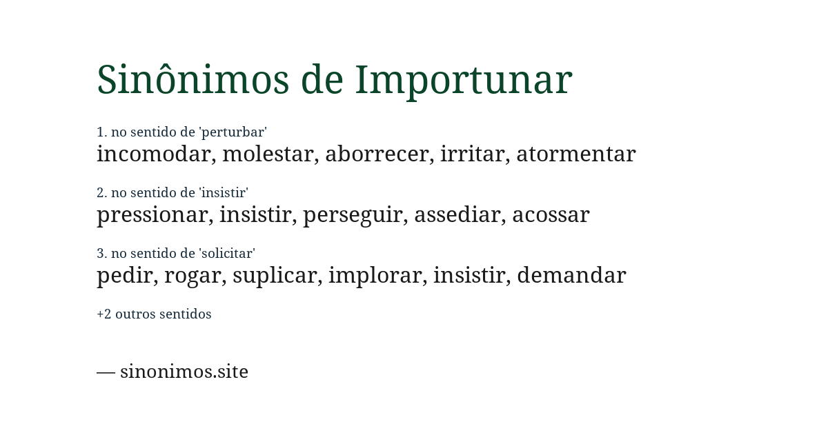 Sinônimo de importunar