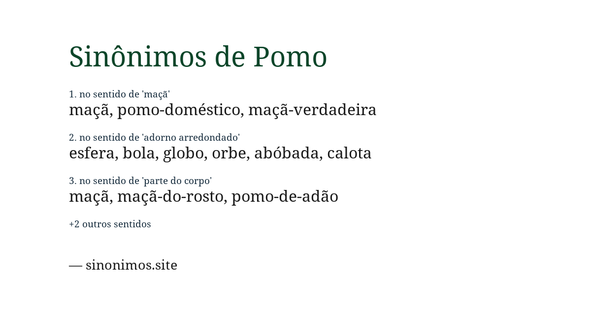 Sinônimo de pomo