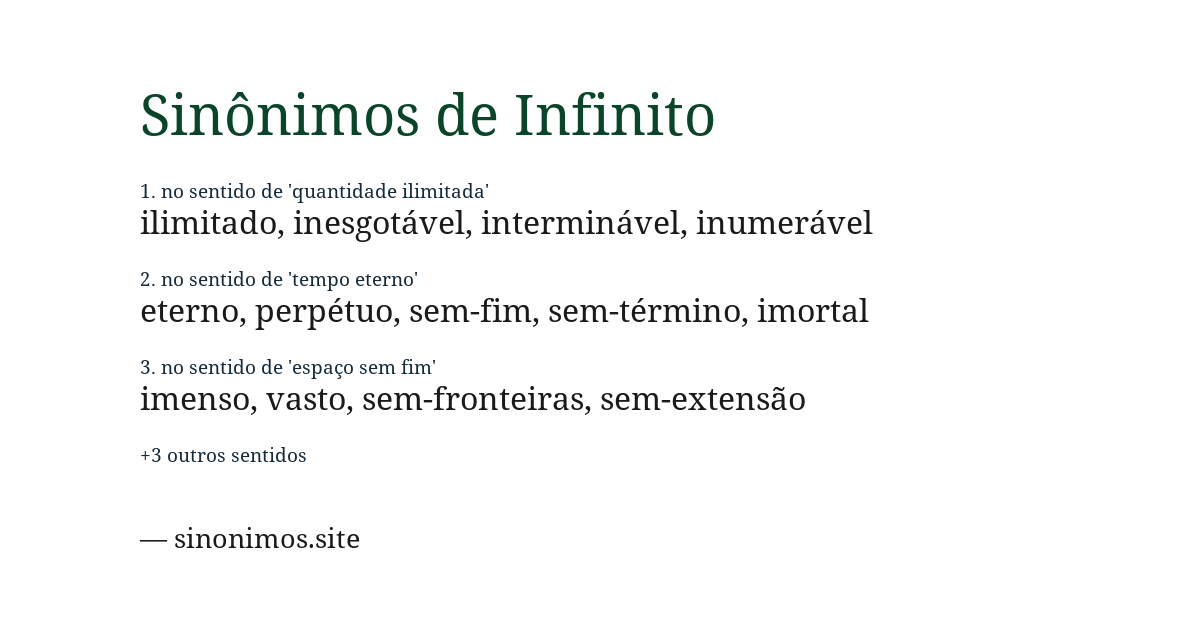 Sinônimo de infinito