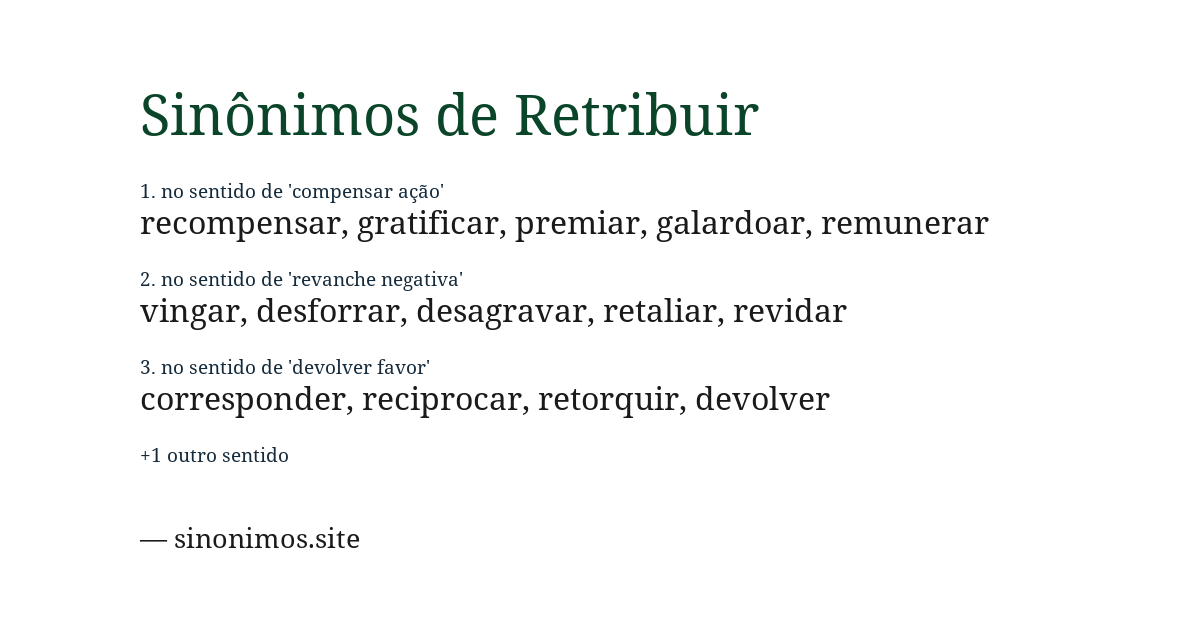Sinônimo de retribuir