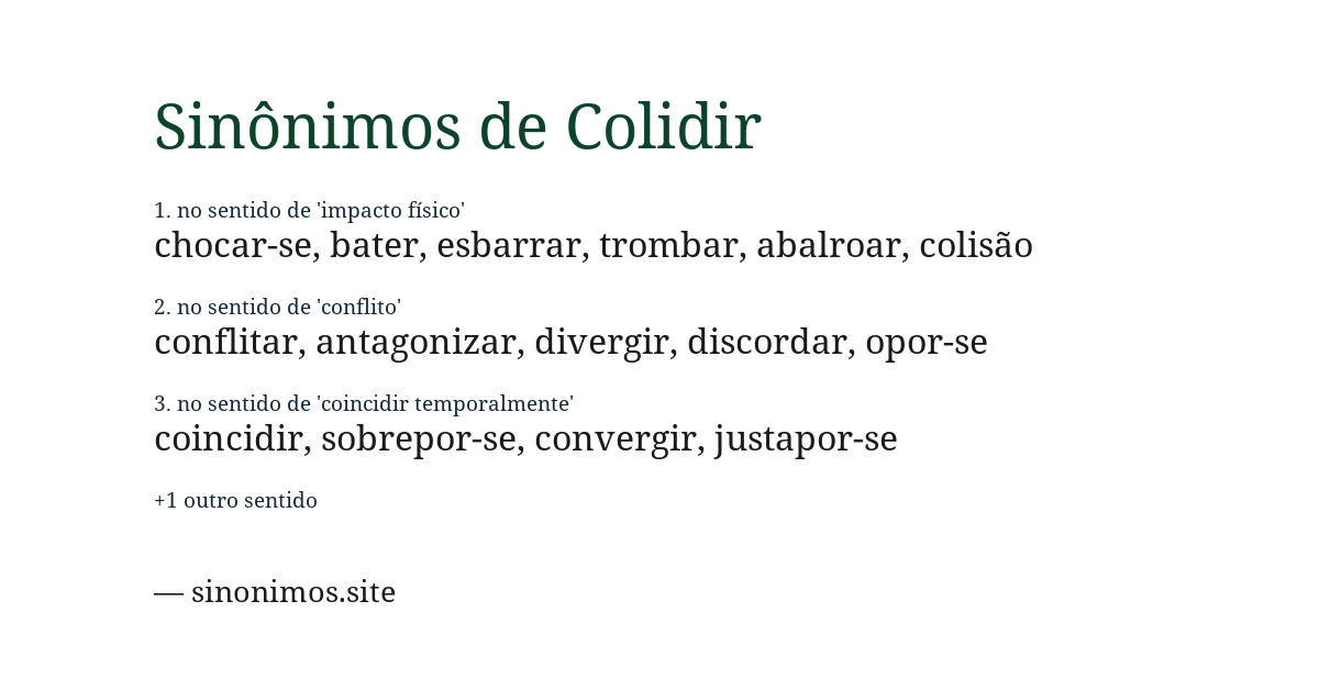 Sinônimo de colidir