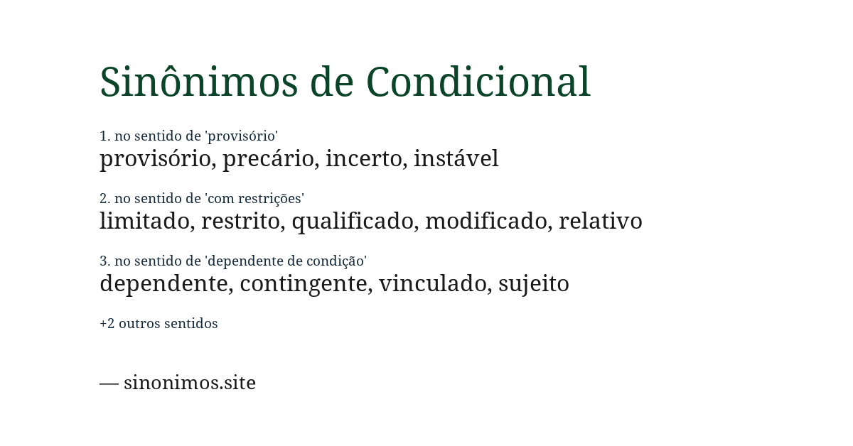 Sinônimo de condicional