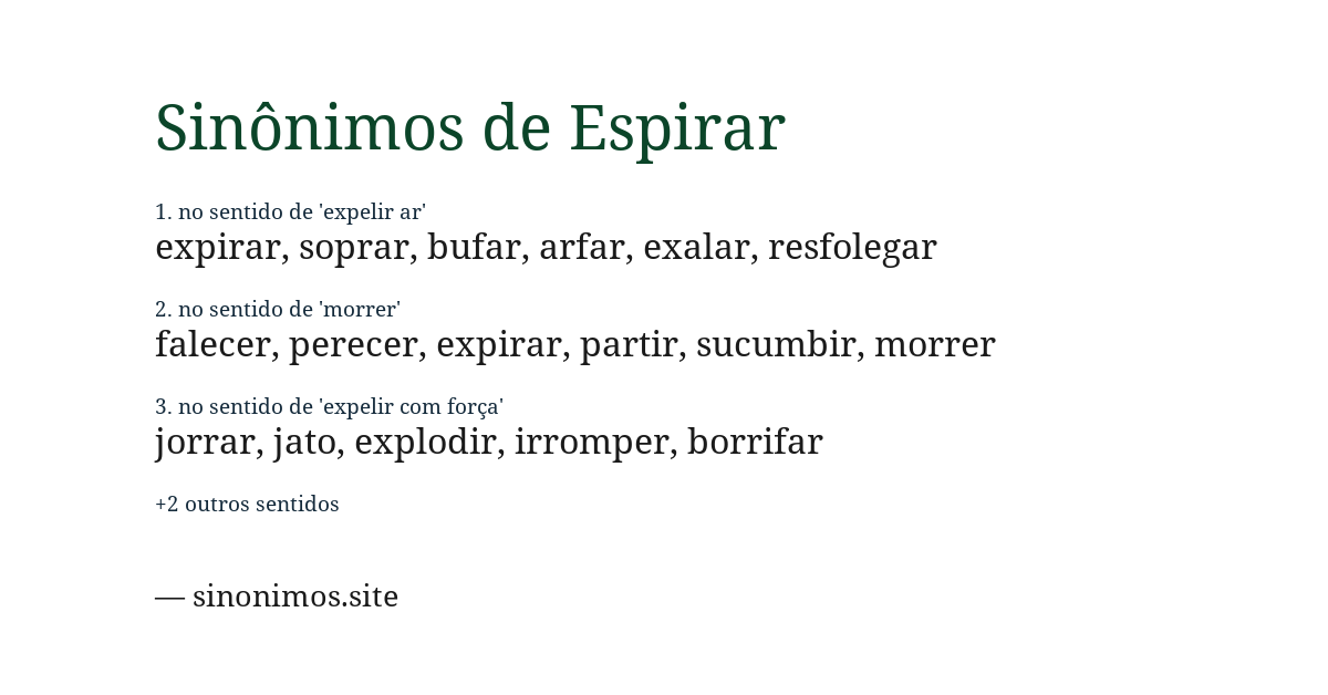Sinônimo de espirar
