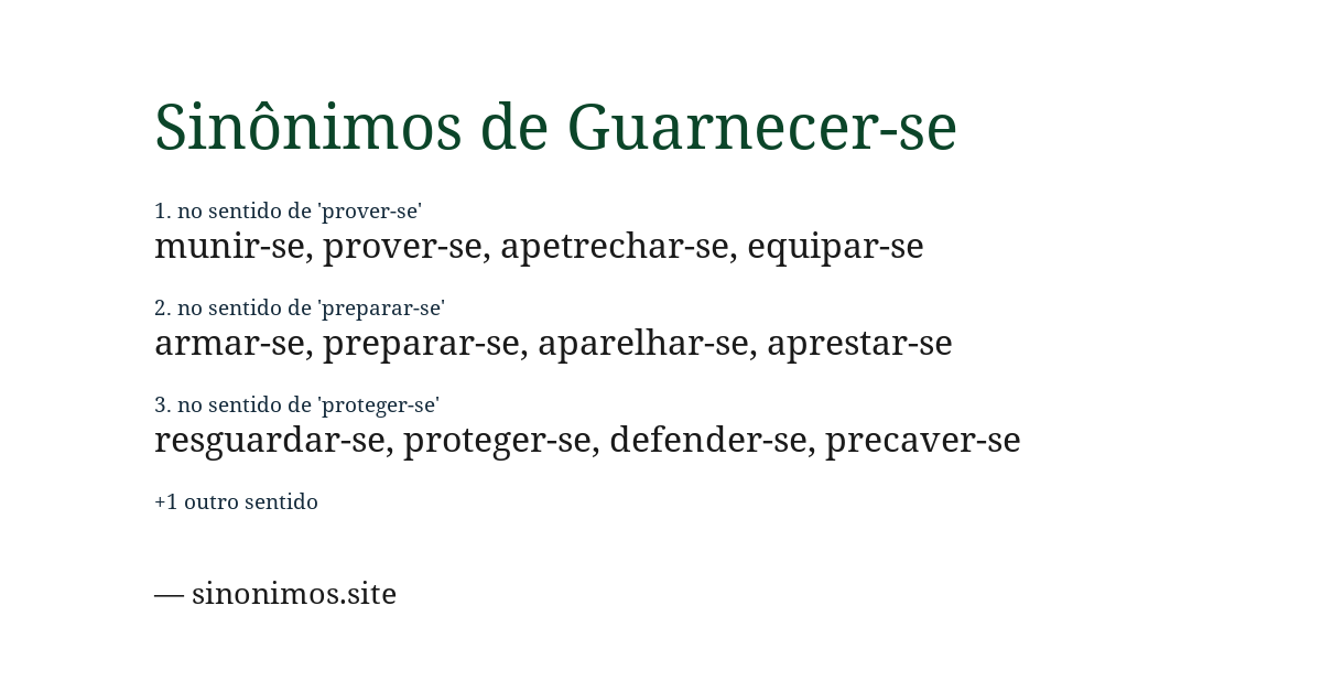 Sinônimo de guarnecer-se