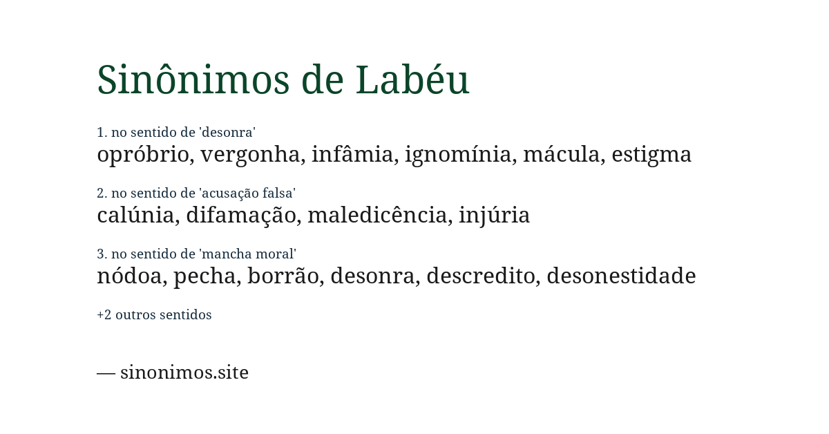 Sinônimo de labéu