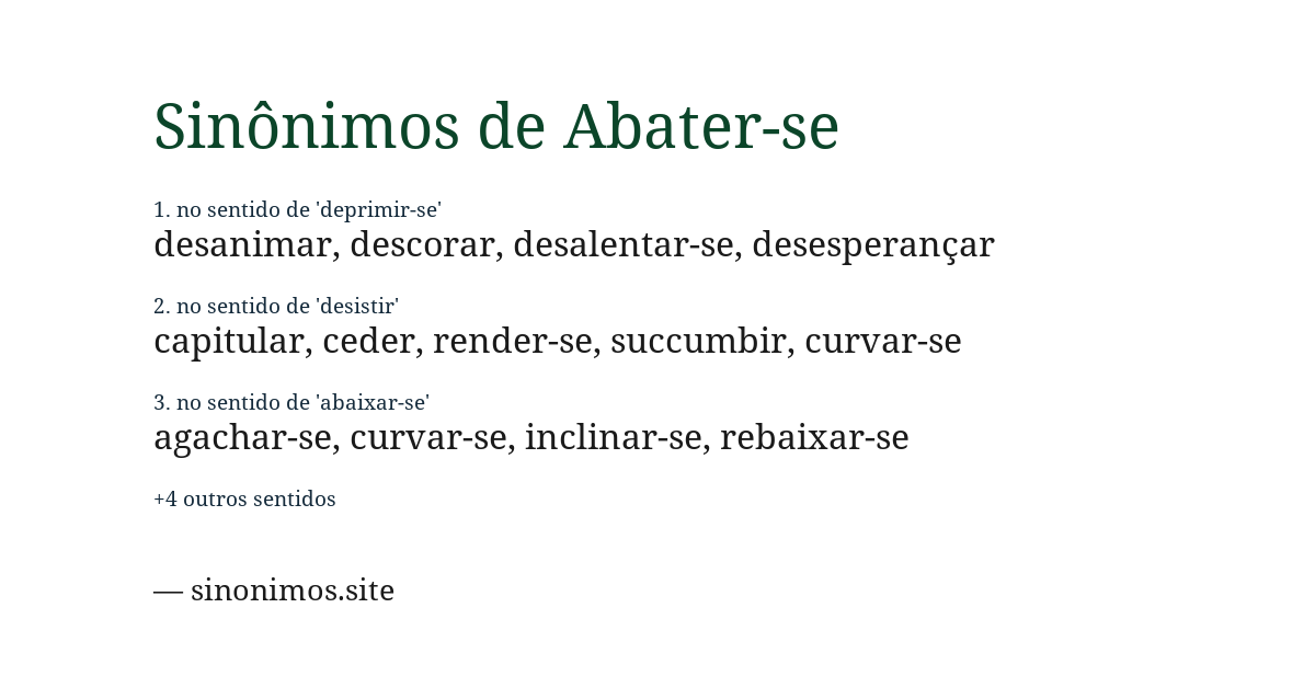 Sinônimo de abater-se