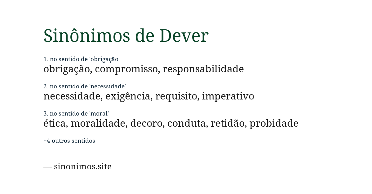 Sinônimo de dever