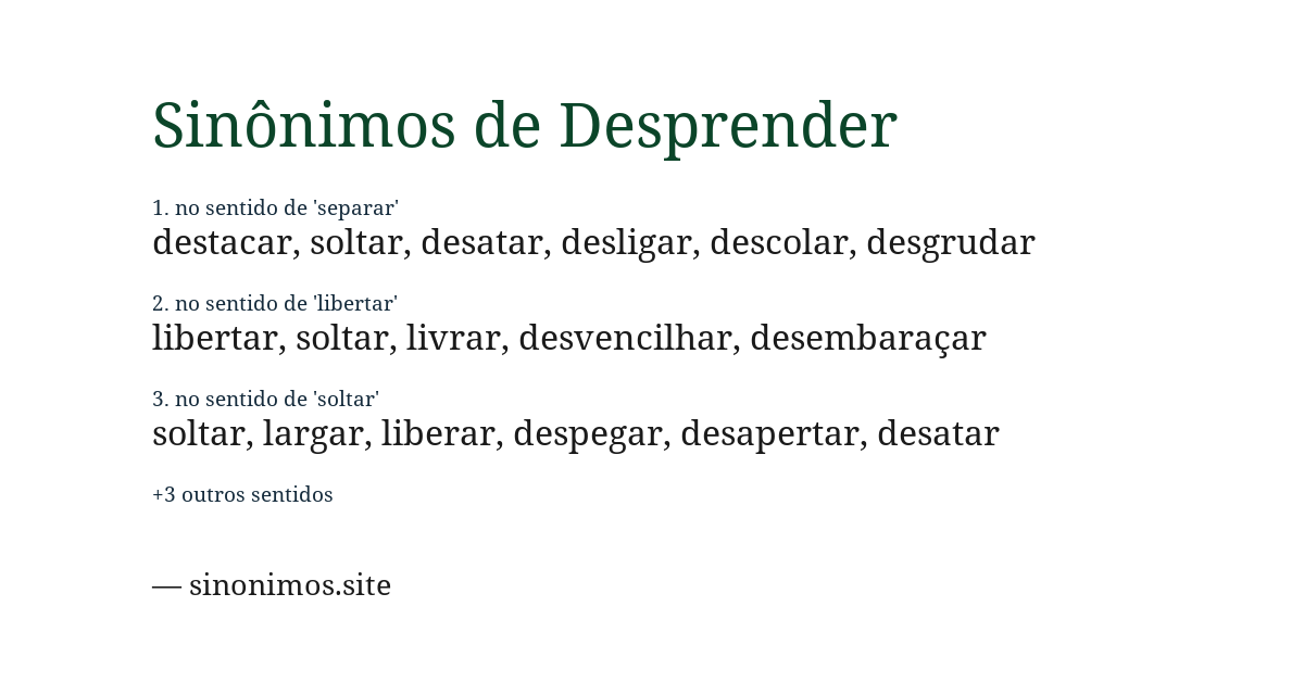 Sinônimo de desprender