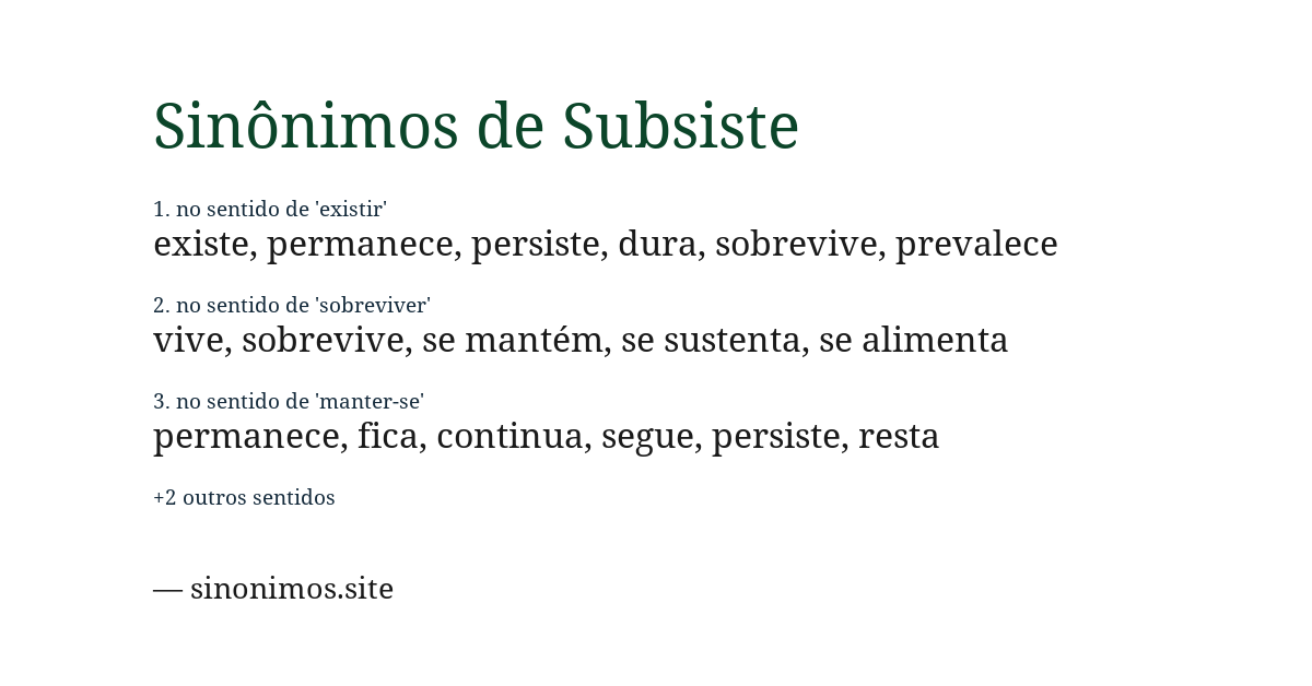 Sinônimo de subsiste
