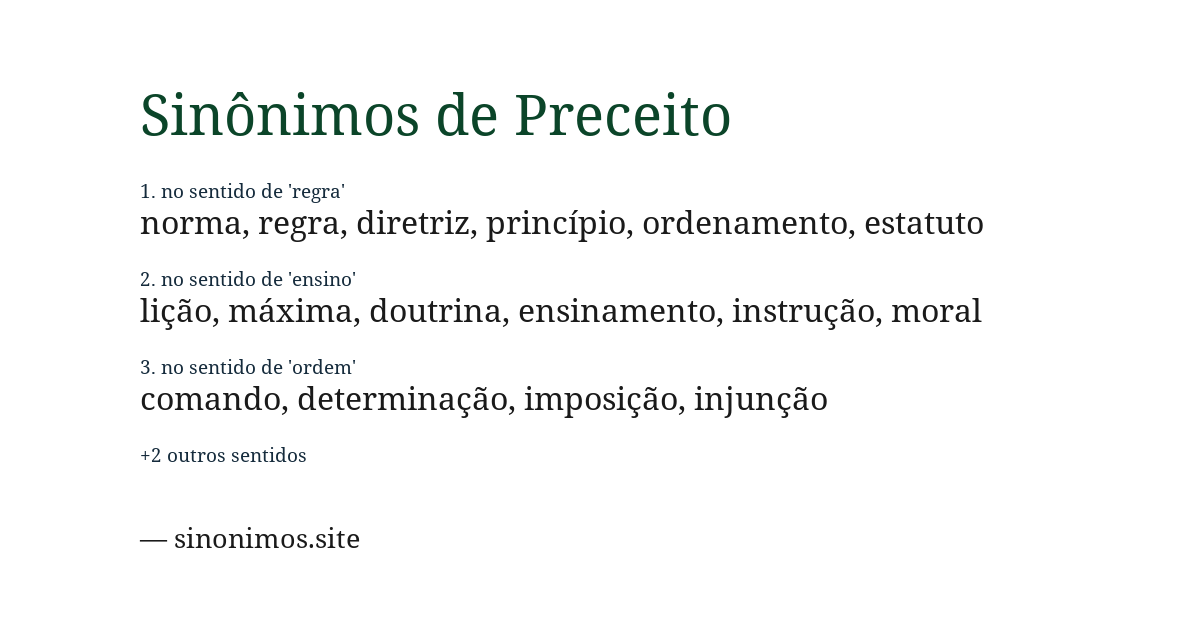 Sinônimo de preceito
