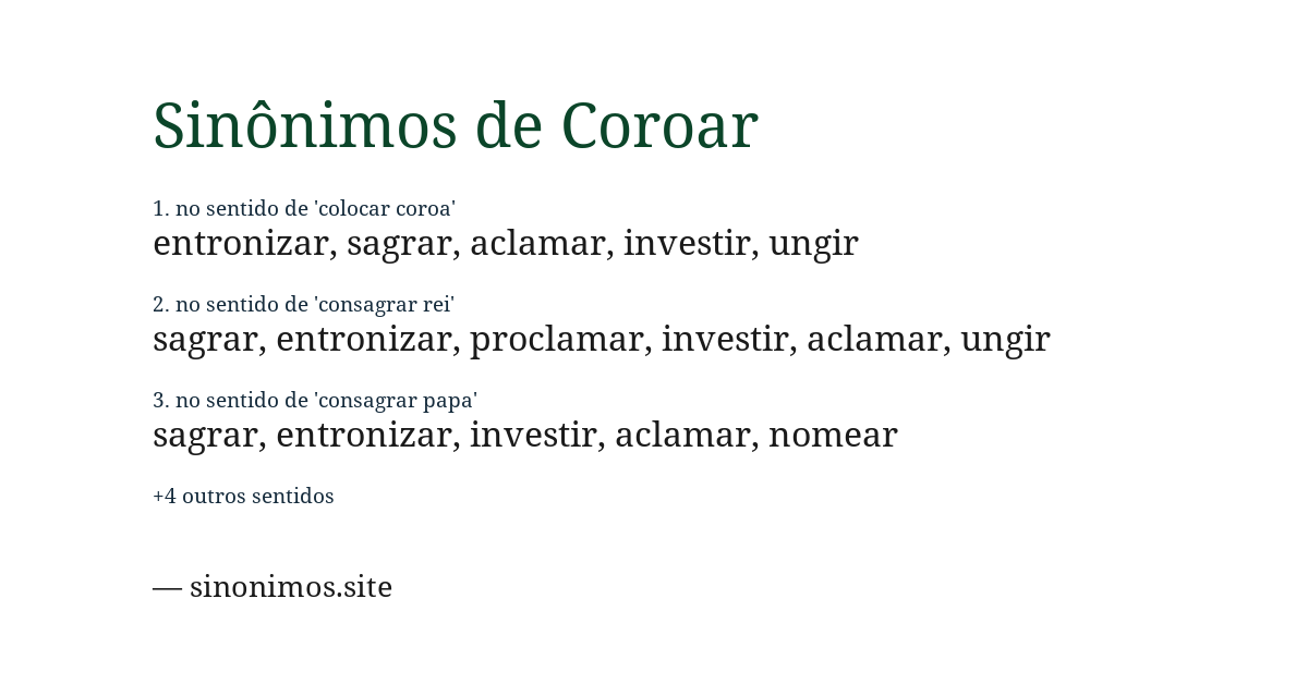 Sinônimo de coroar