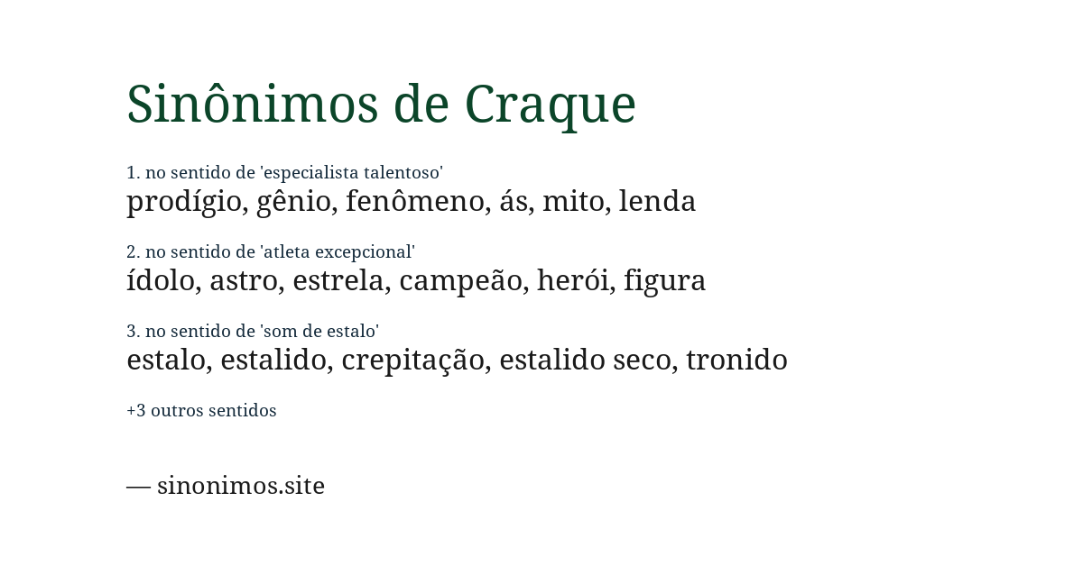 Sinônimo de craque