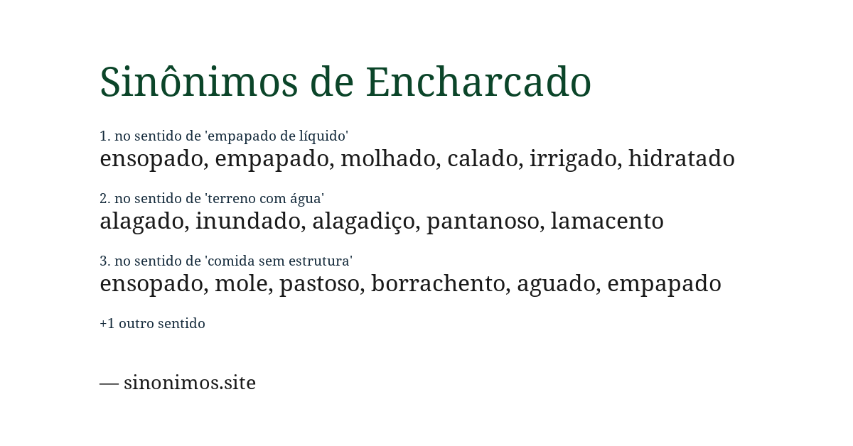 Sinônimo de encharcado