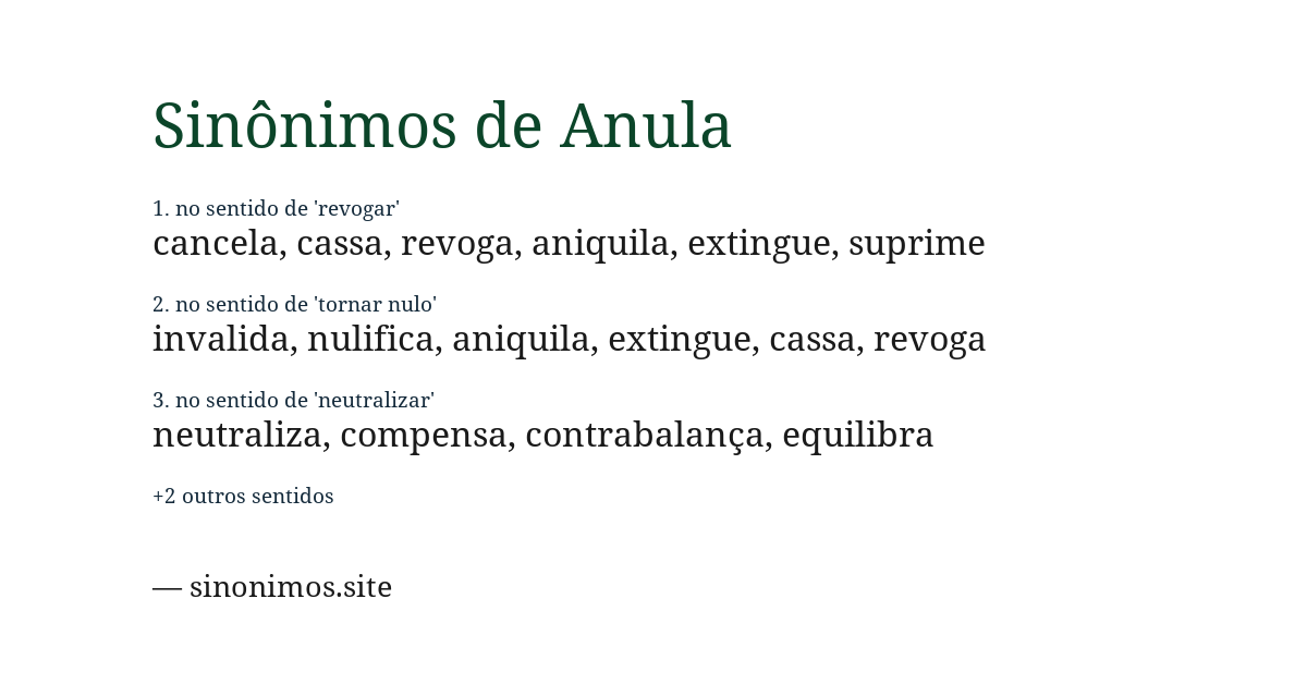Sinônimo de anula