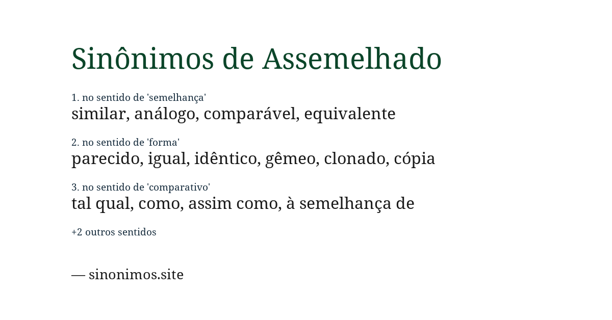 Sinônimo de assemelhado