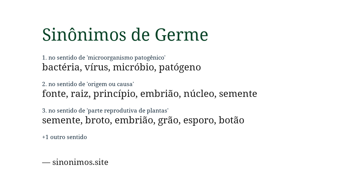 Sinônimo de germe