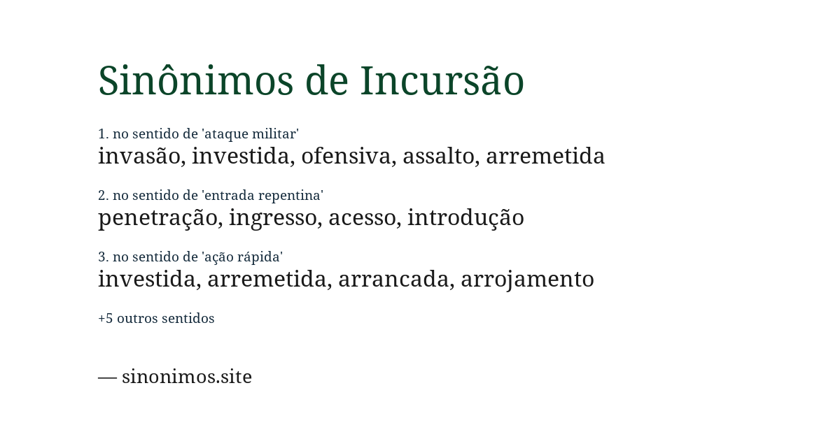 Sinônimo de incursão