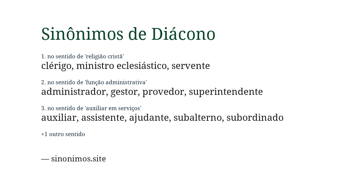 Sinônimo de diácono