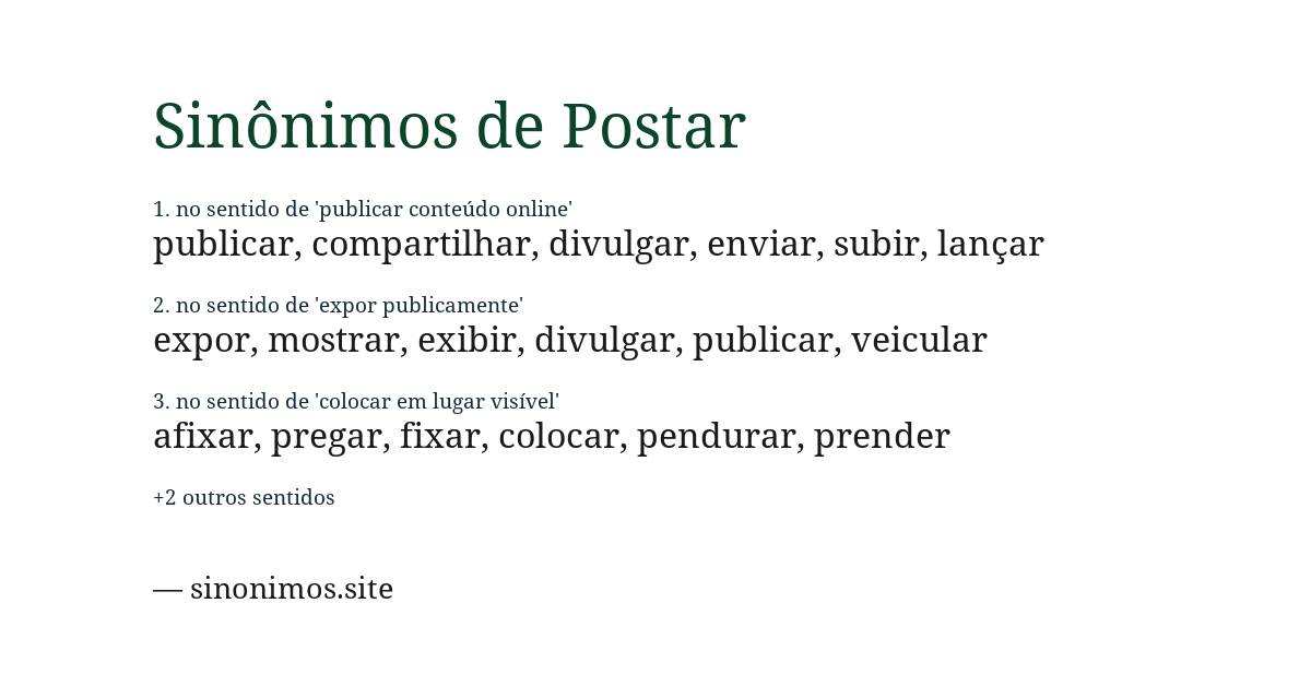 Sinônimo de postar