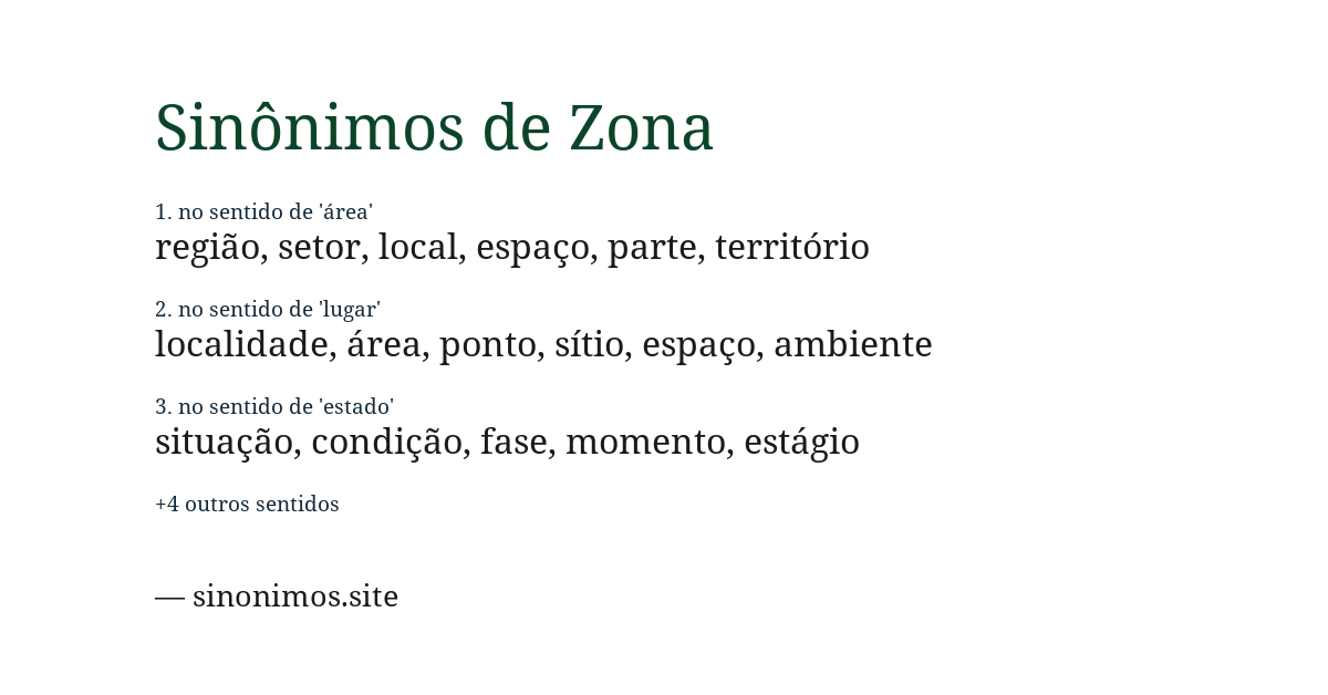 Sinônimo de zona