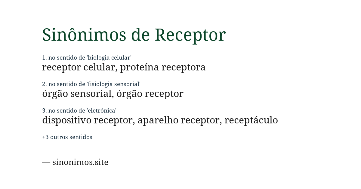 Sinônimo de receptor