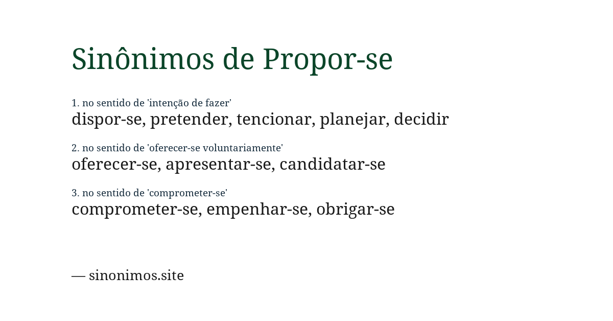 Sinônimo de propor-se