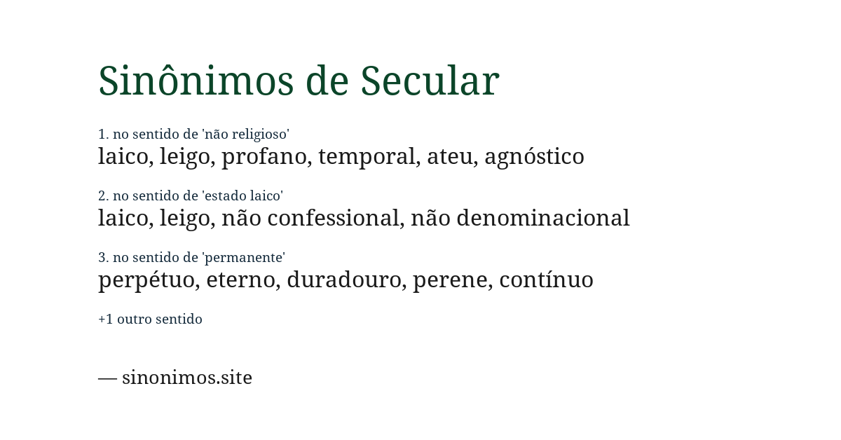 Sinônimo de secular