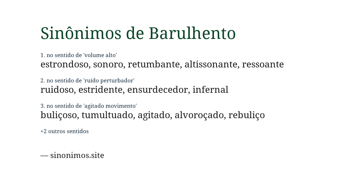 Sinônimo de barulhento
