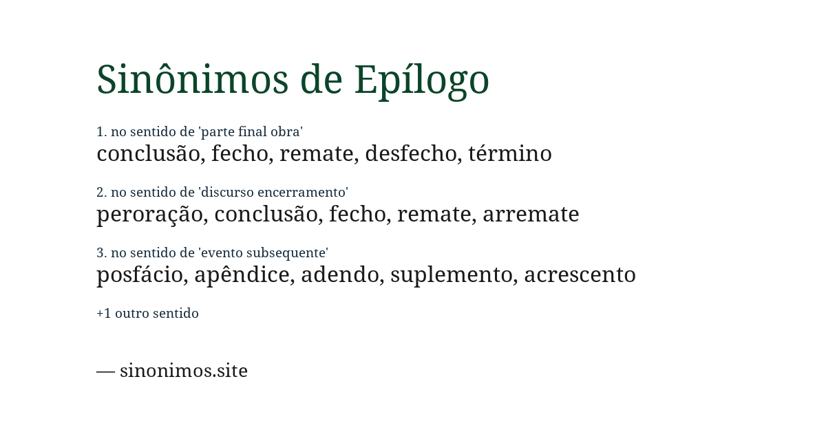 Sinônimo de epílogo
