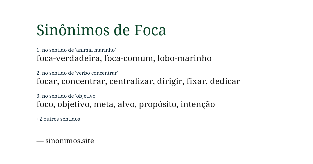 Sinônimo de foca